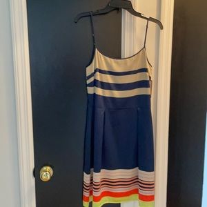 NWT Colorful Silk Spaghetti Strap Slip Dress